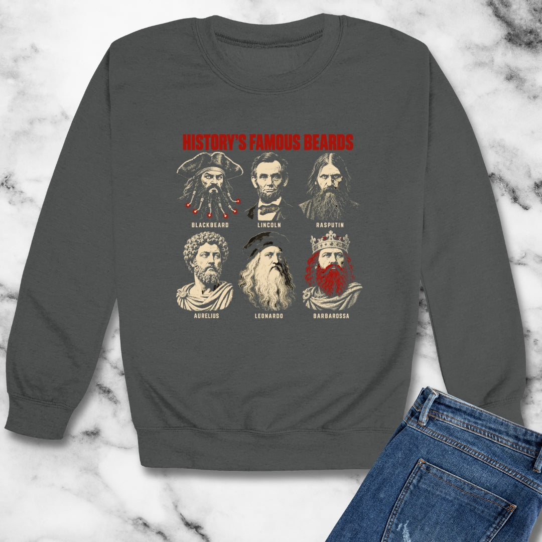 History's Famous Beards Screen Print Unisex Heavy Crewneck Sweatshirt