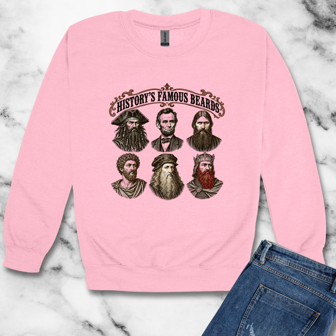 History's Famous Beards Engraving Unisex Heavy Crewneck Sweatshirt