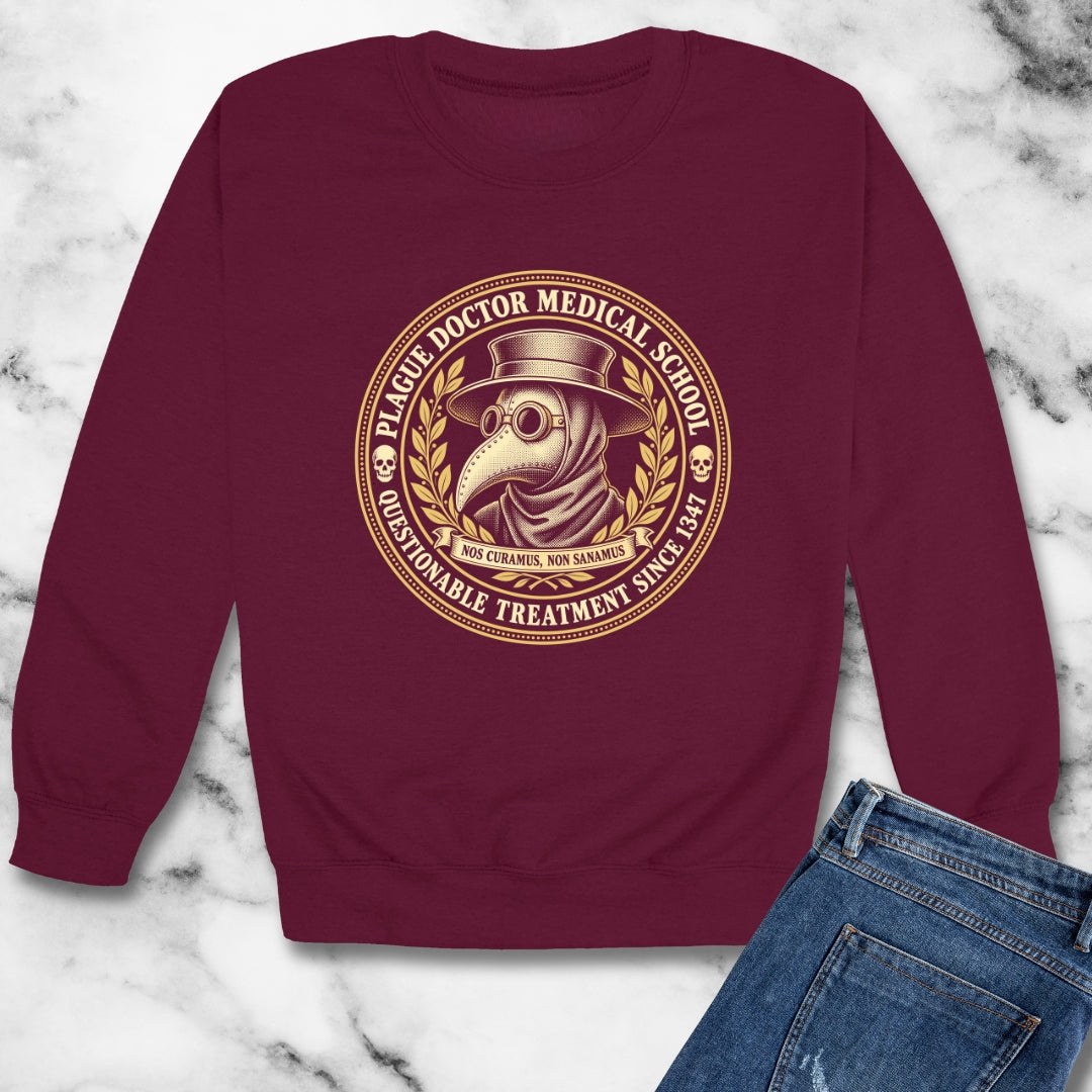 Plague Doctor Medical School Seal Unisex Heavy Crewneck Sweatshirt