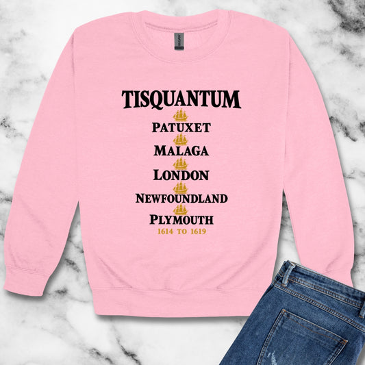 Tisquantum Route Map Unisex Heavy Crewneck Sweatshirt