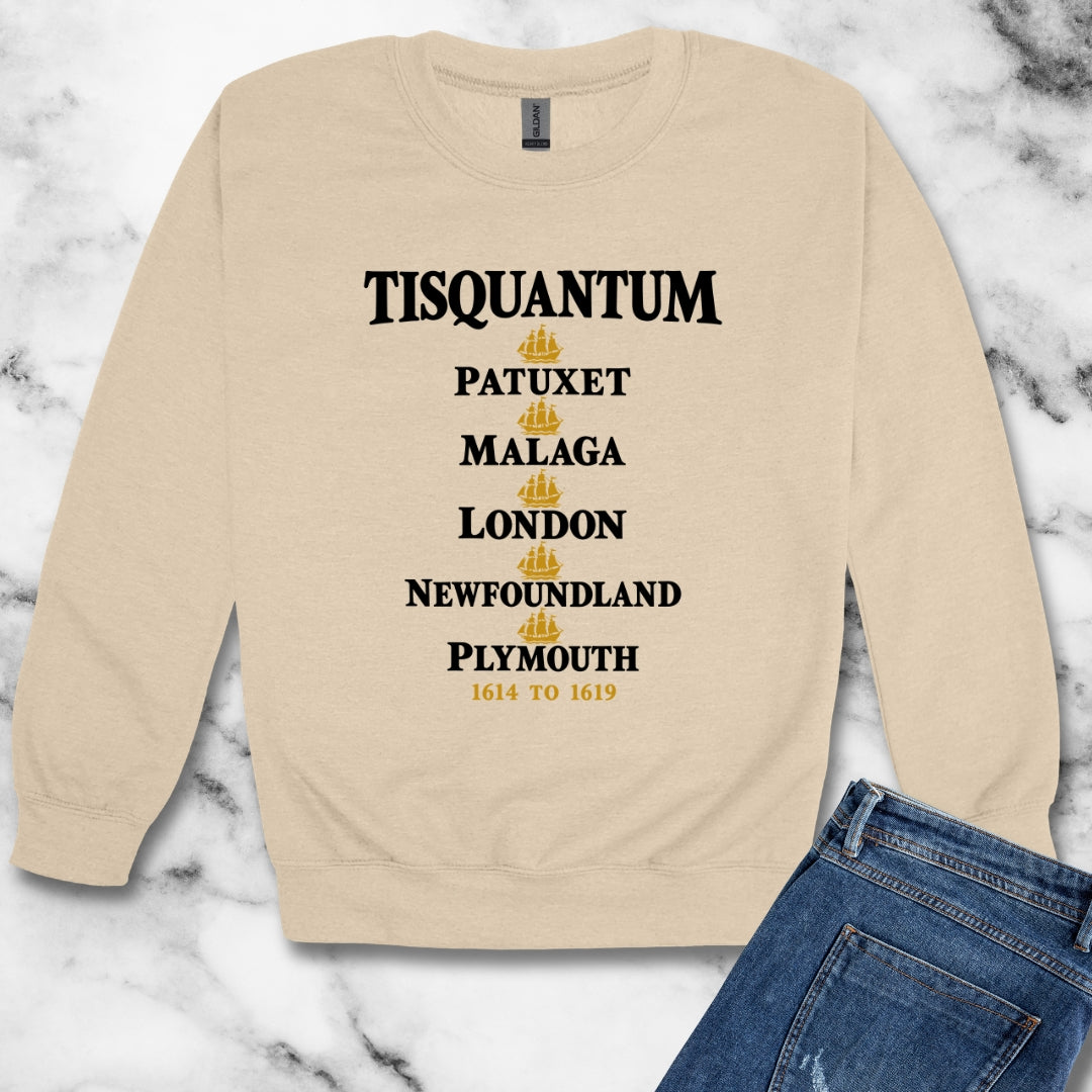 Tisquantum Route Map Unisex Heavy Crewneck Sweatshirt