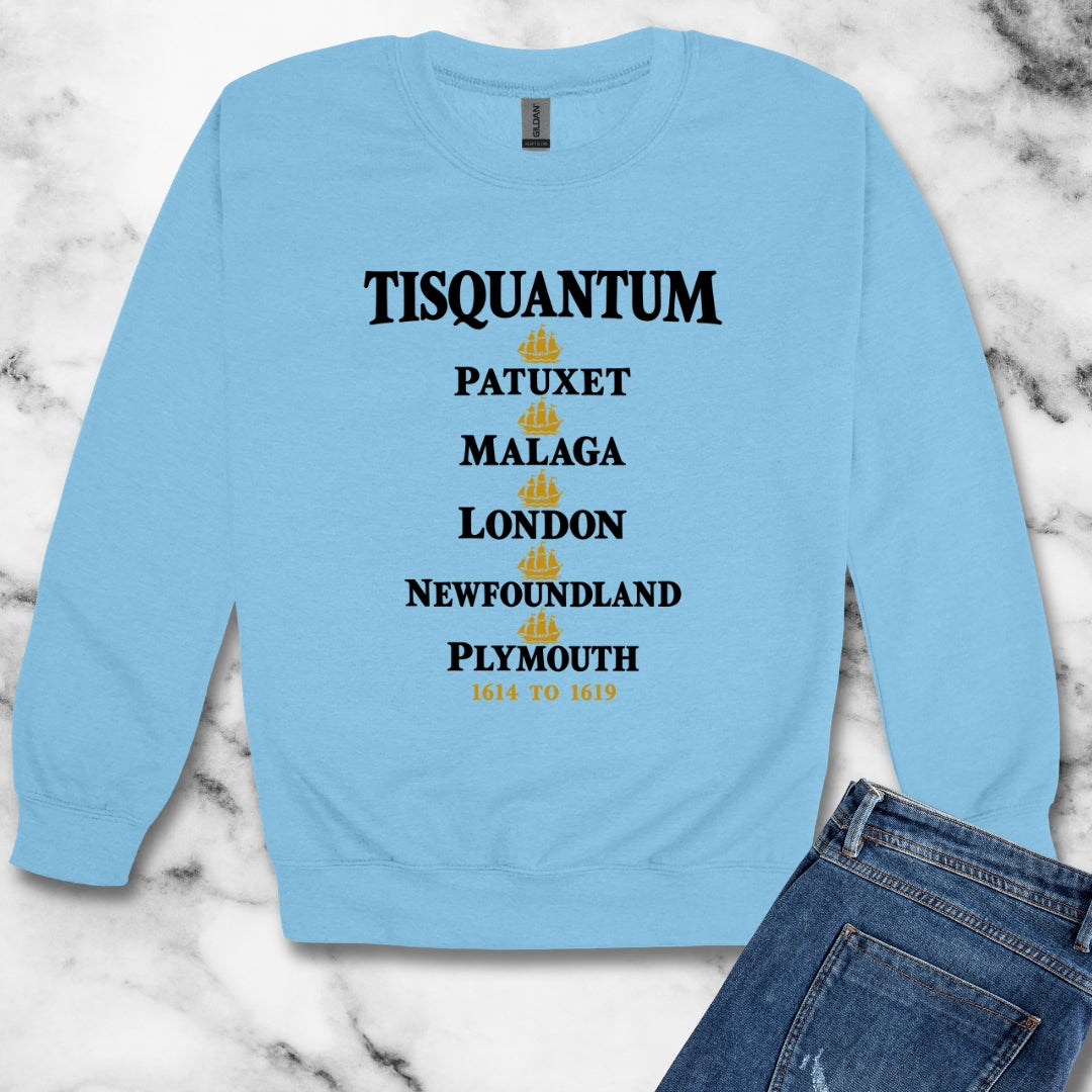 Tisquantum Route Map Unisex Heavy Crewneck Sweatshirt