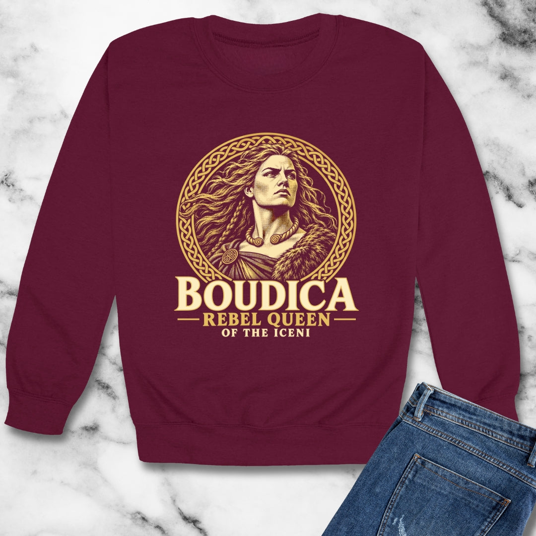 Boudica Rebel Queen Engraved Unisex Heavy Crewneck Sweatshirt