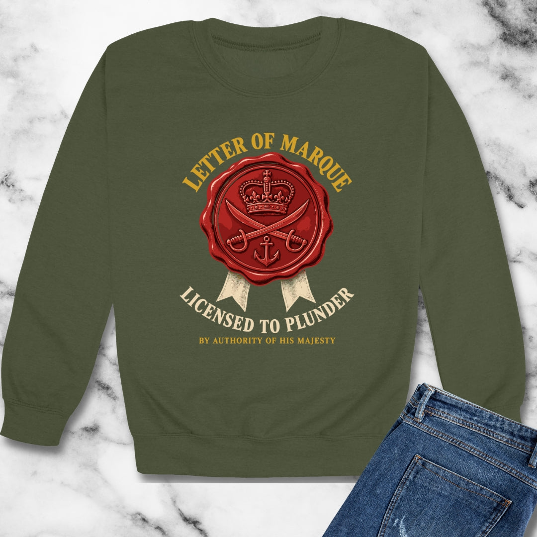Letter of Marque Licensed to Plunder Unisex Heavy Crewneck Sweatshirt