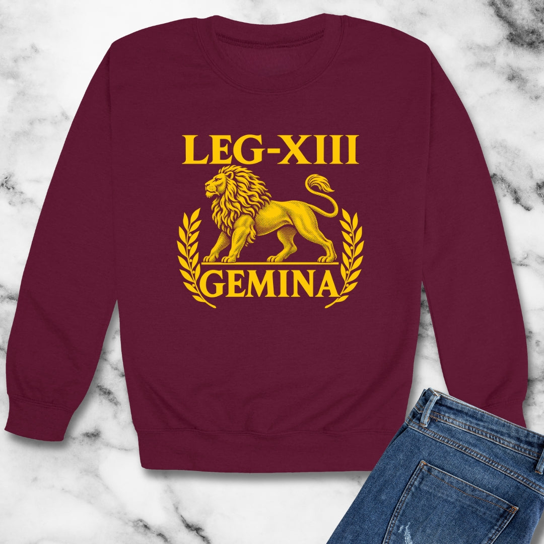 Legio XIII Gemina Lion Inscription Unisex Heavy Crewneck Sweatshirt