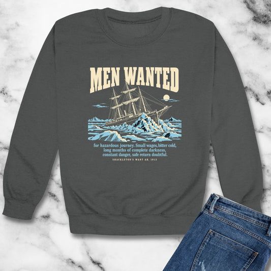 Men Wanted Shackleton Ad Unisex Heavy Crewneck Sweatshirt