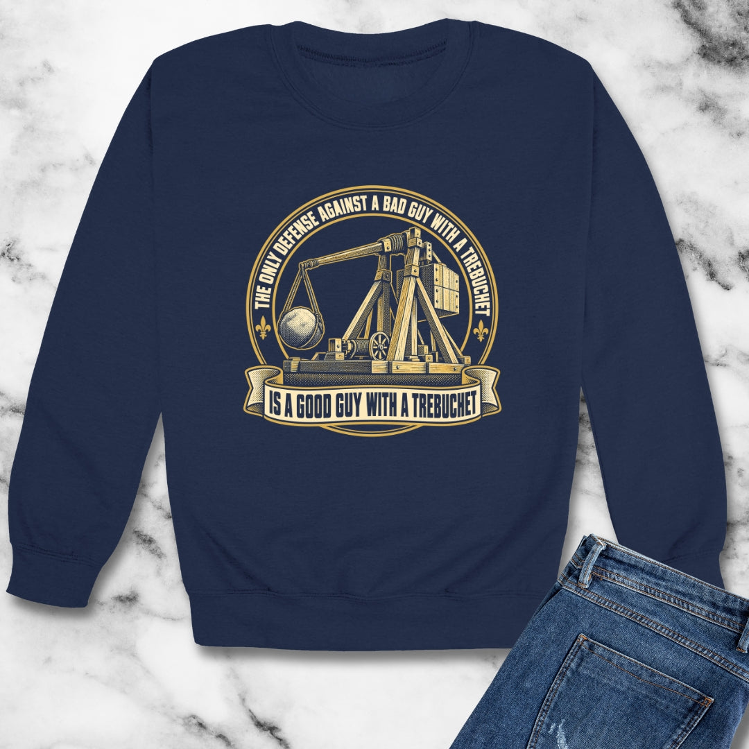 Good Guy with a Trebuchet Badge Unisex Heavy Crewneck Sweatshirt