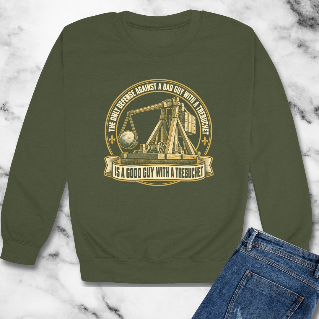 Good Guy with a Trebuchet Badge Unisex Heavy Crewneck Sweatshirt