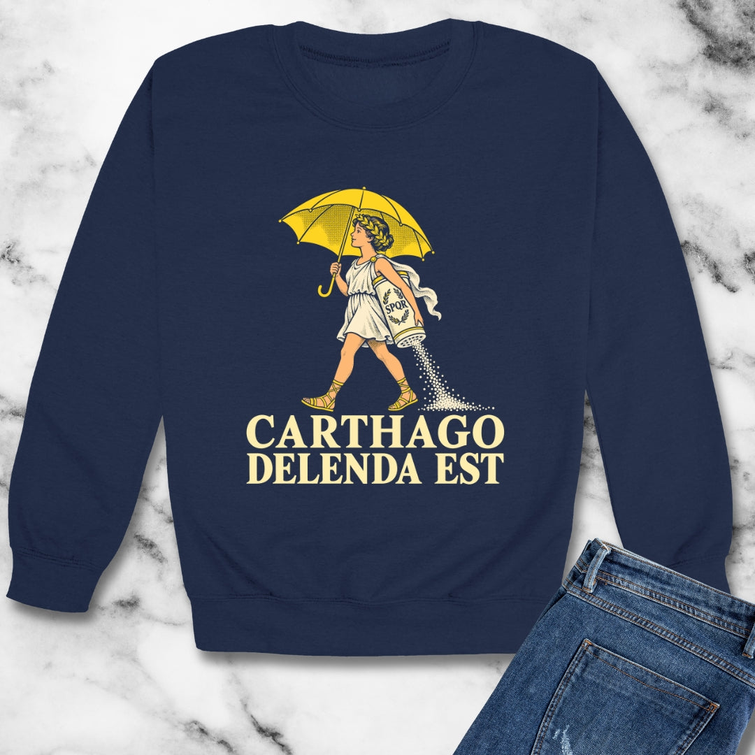 Carthago Delenda Est Salt Girl Lithograph Unisex Heavy Crewneck Sweatshirt