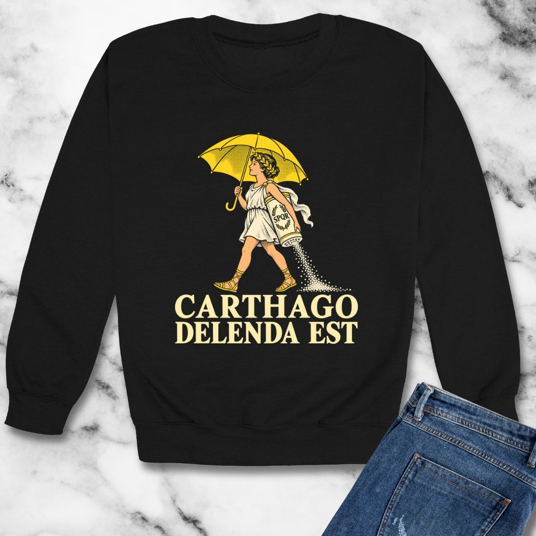 Carthago Delenda Est Salt Girl Lithograph Unisex Heavy Crewneck Sweatshirt