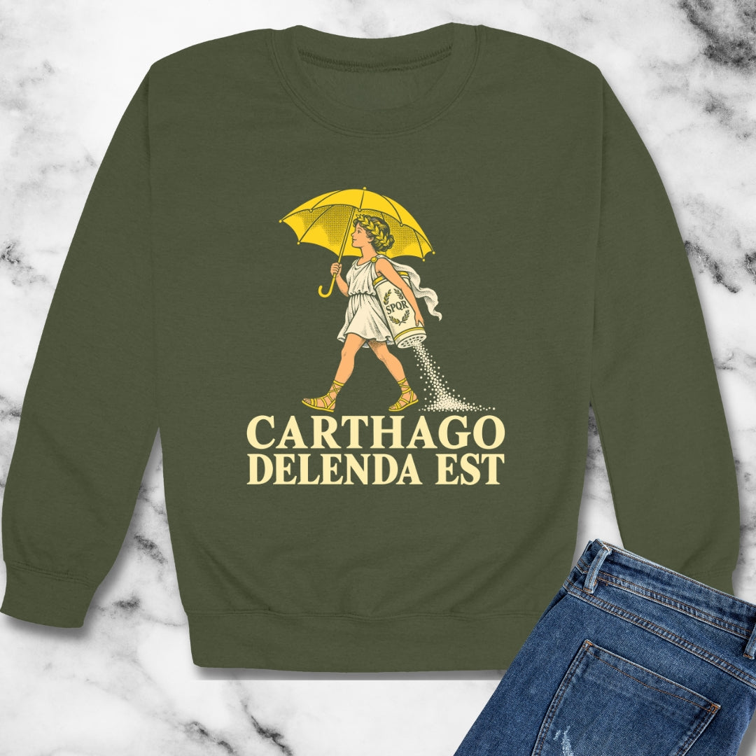 Carthago Delenda Est Salt Girl Lithograph Unisex Heavy Crewneck Sweatshirt