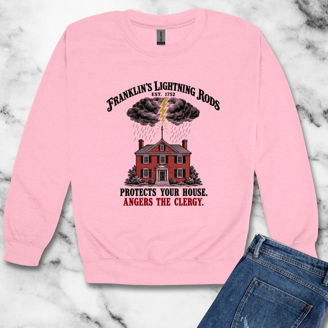 Franklin's Lightning Rods Unisex Heavy Crewneck Sweatshirt
