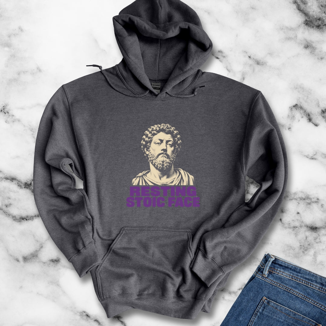 Resting Stoic Face Screen Print Hoodie