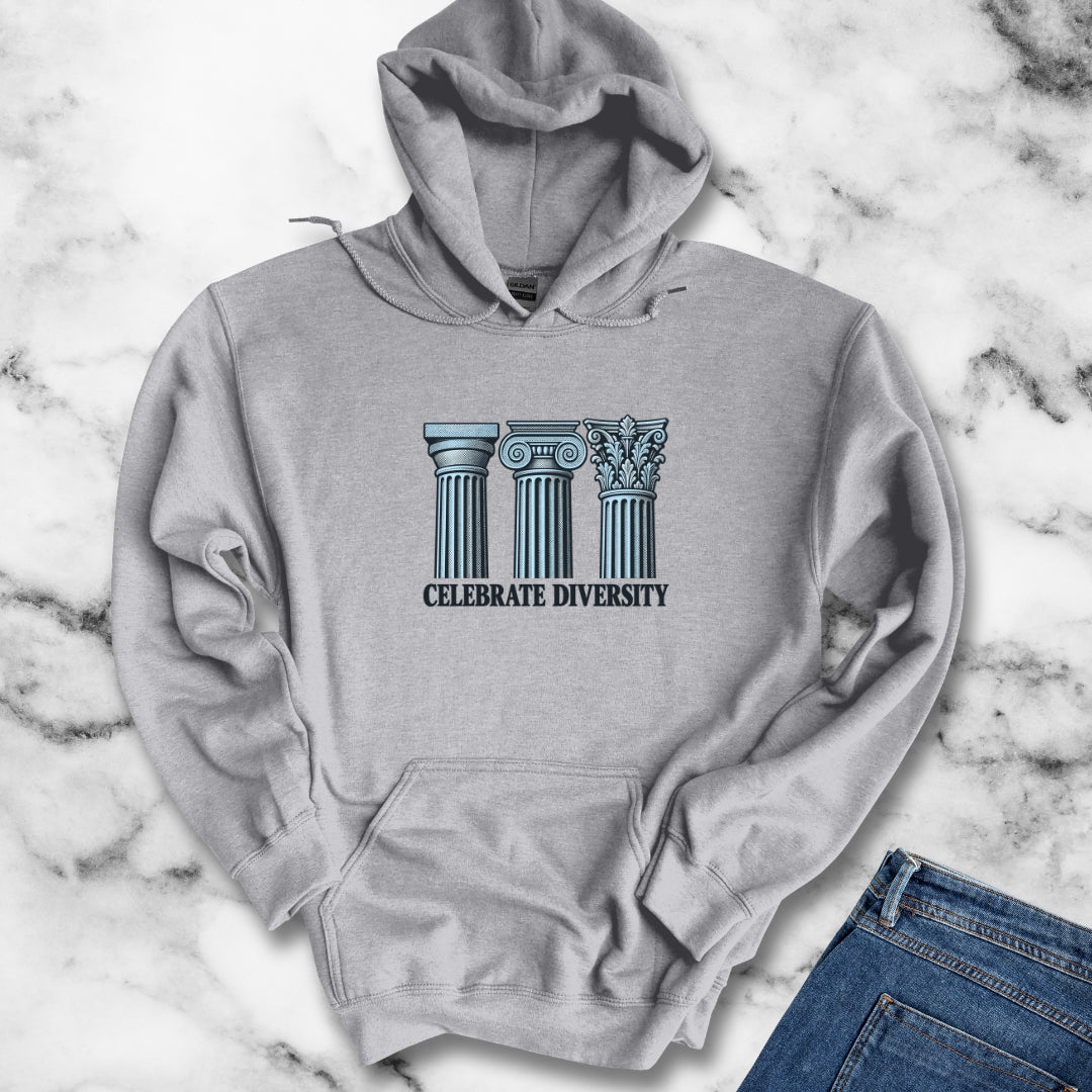 Celebrate Diversity Engraved Columns Hoodie