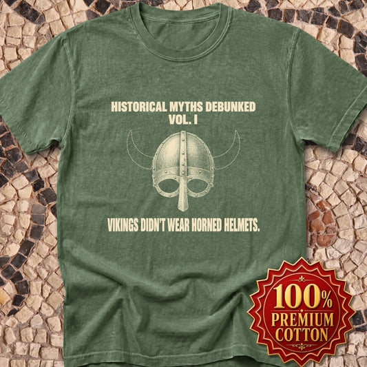 Historical Myths Debunked Vol I Viking Helmets Premium Tee