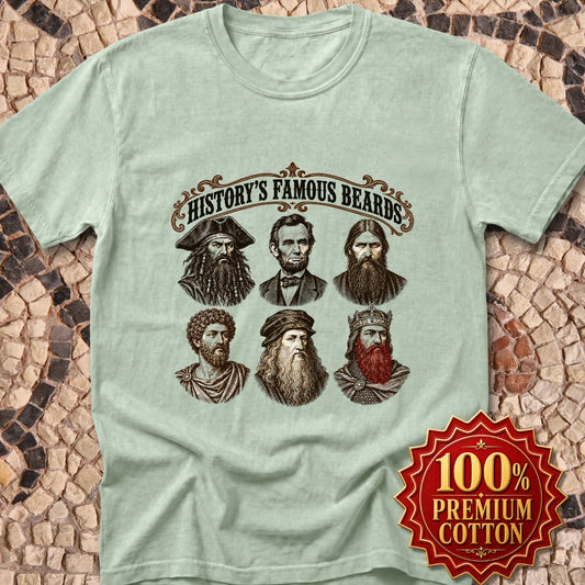 History's Famous Beards Engraving Premium Tee