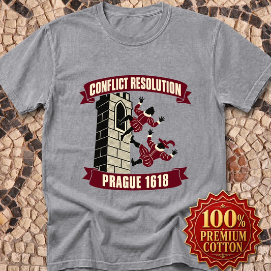 Prague Defenestration Conflict Resolution Poster Premium Tee