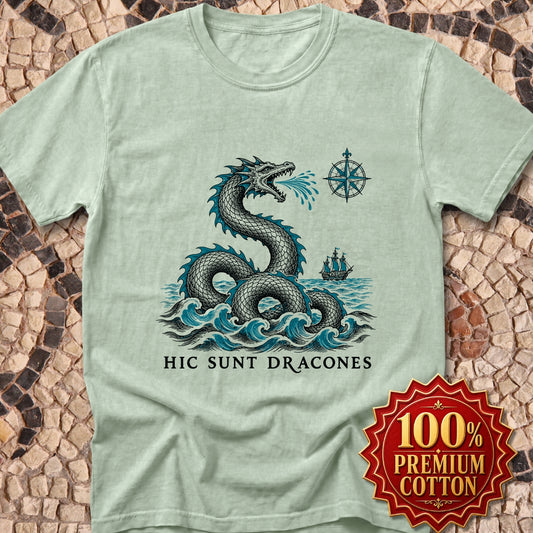 Hic Sunt Dracones Sea Serpent Premium Tee