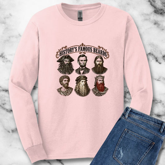 History's Famous Beards Engraving Unisex Long Sleeve Tee
