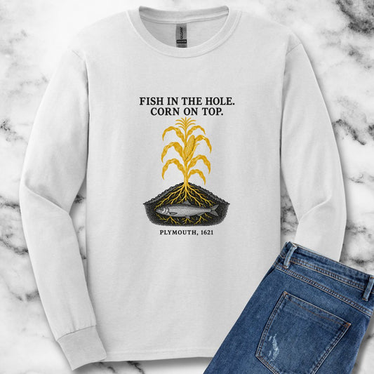 Fish in the Hole Corn on Top Unisex Long Sleeve Tee