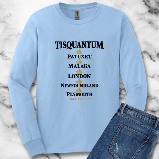 Tisquantum Route Map Unisex Long Sleeve Tee