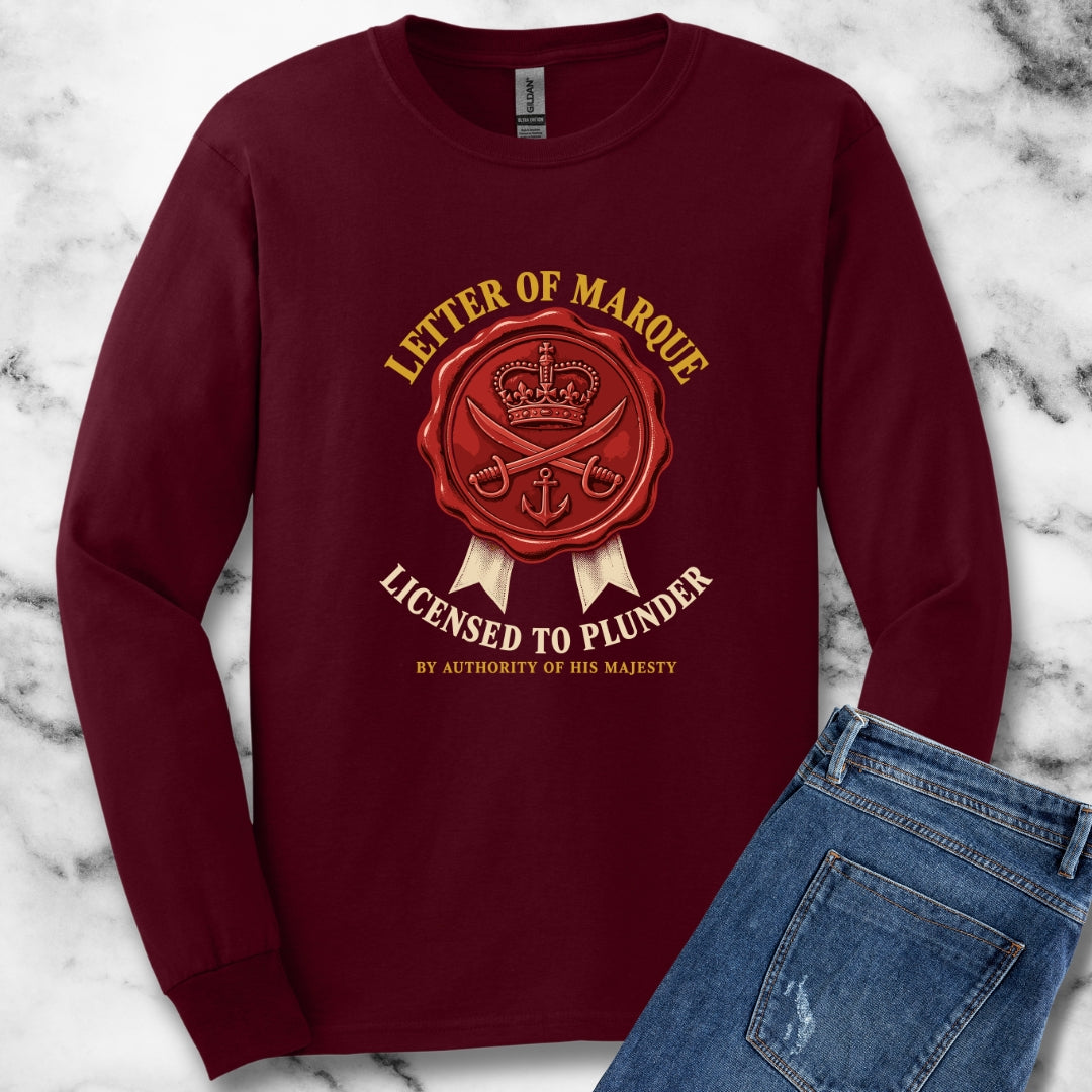 Letter of Marque Licensed to Plunder Unisex Long Sleeve Tee