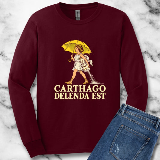 Carthago Delenda Est Salt Girl Lithograph Unisex Long Sleeve Tee
