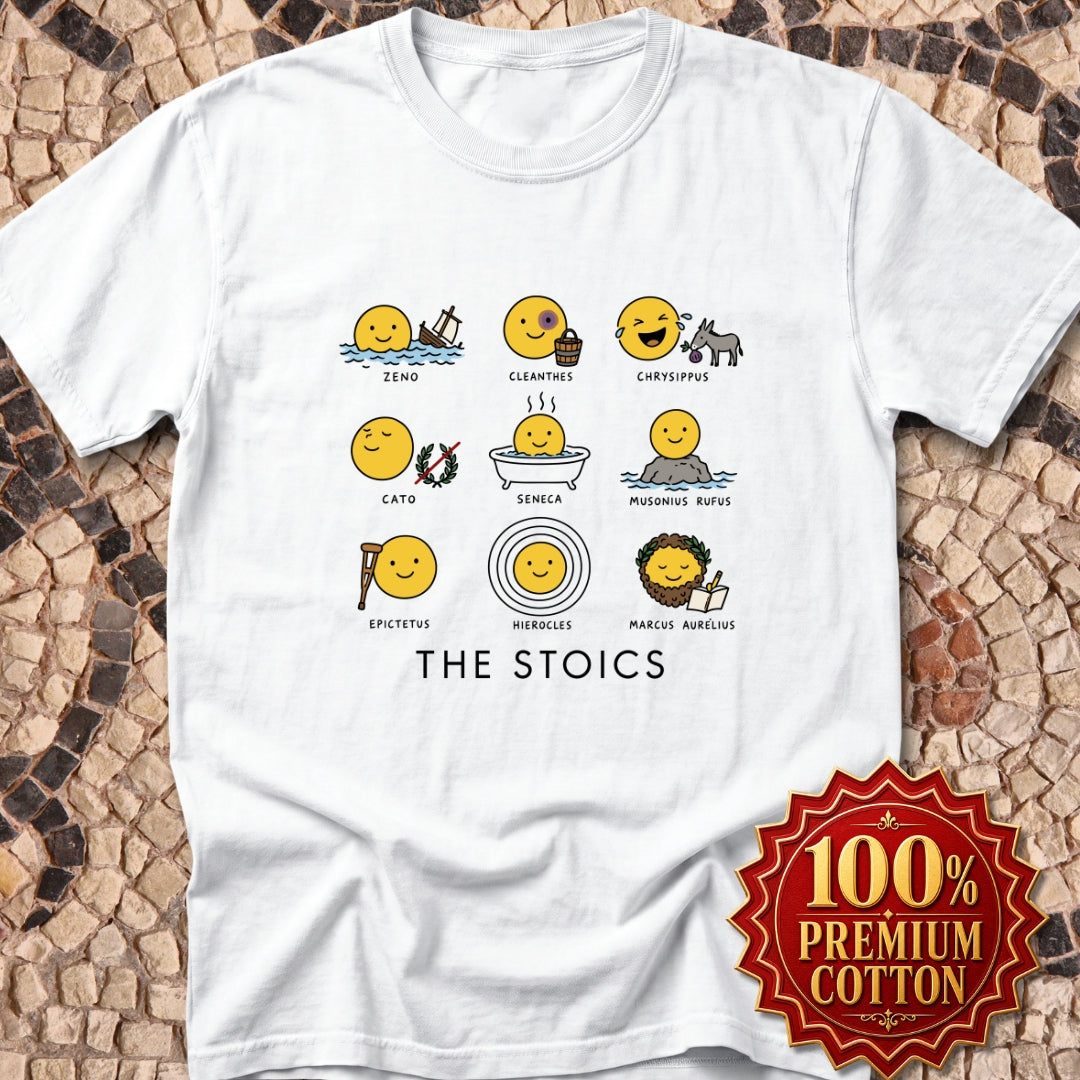 Stoic Smiley Philosophy Grid Premium Tee