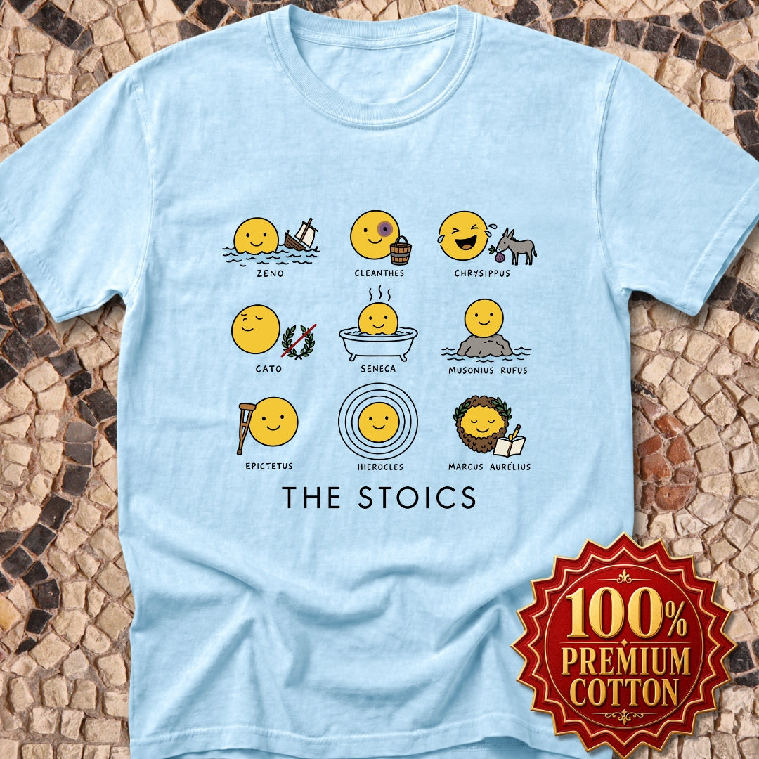 Stoic Smiley Philosophy Grid Premium Tee