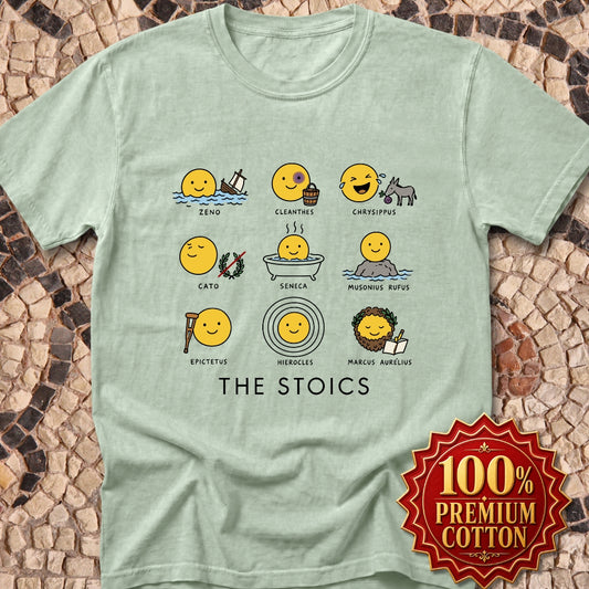 Stoic Smiley Philosophy Grid Premium Tee