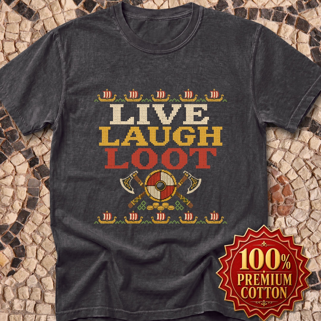 Live Laugh Loot Cross Stitch Premium Tee
