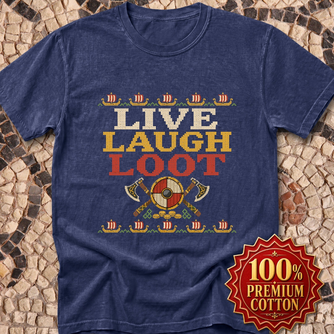 Live Laugh Loot Cross Stitch Premium Tee