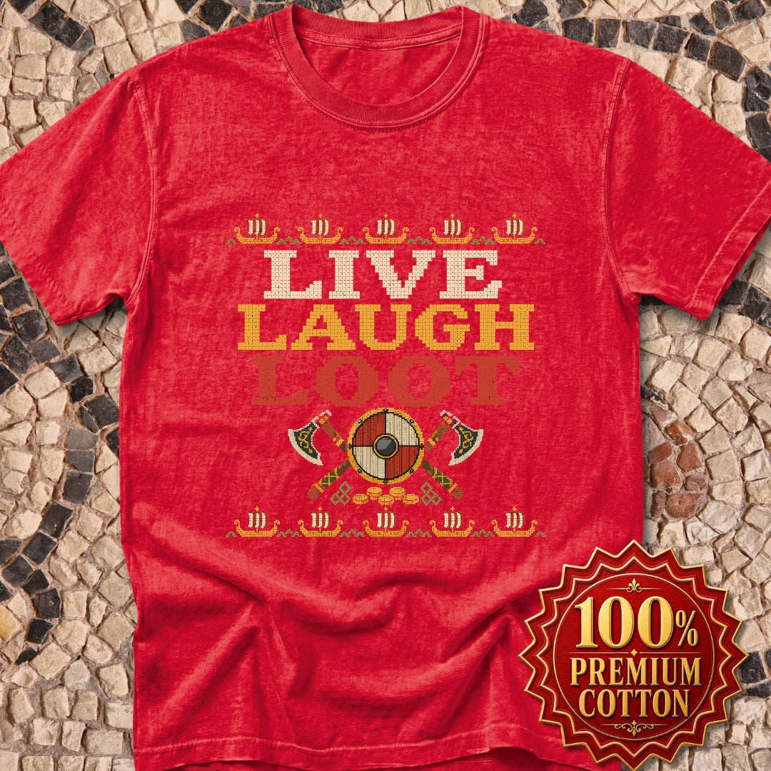 Live Laugh Loot Cross Stitch Premium Tee