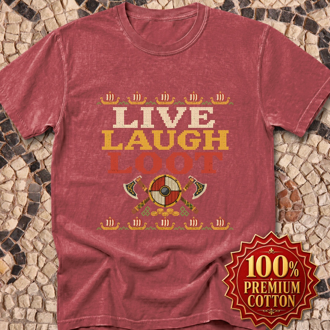 Live Laugh Loot Cross Stitch Premium Tee