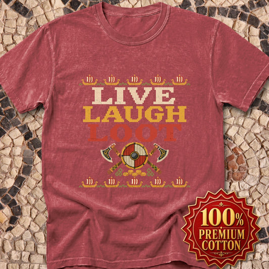 Live Laugh Loot Cross Stitch Premium Tee