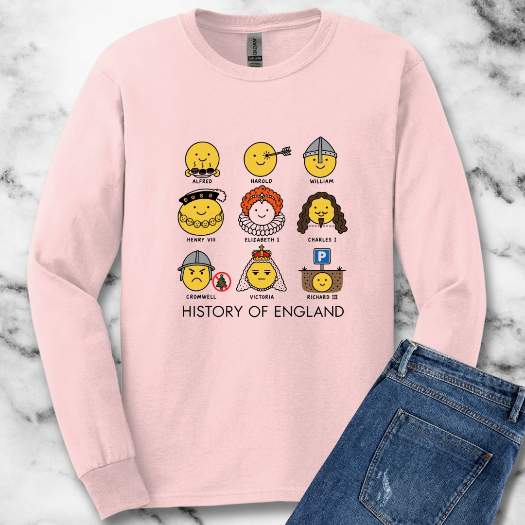 A Humorous History of England Grid Unisex Long Sleeve Tee