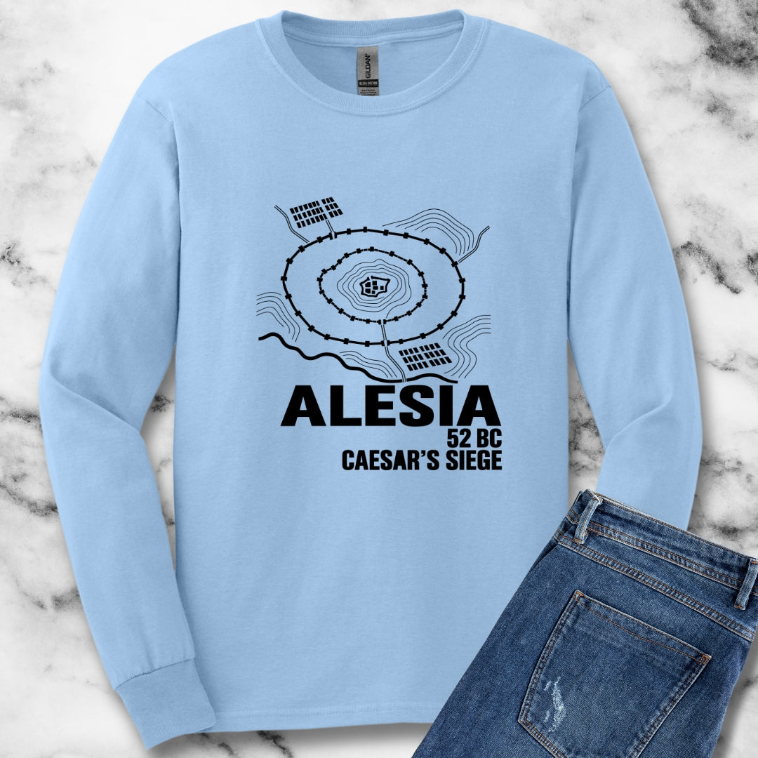 Alesia Siege Map Blueprint Unisex Long Sleeve Tee