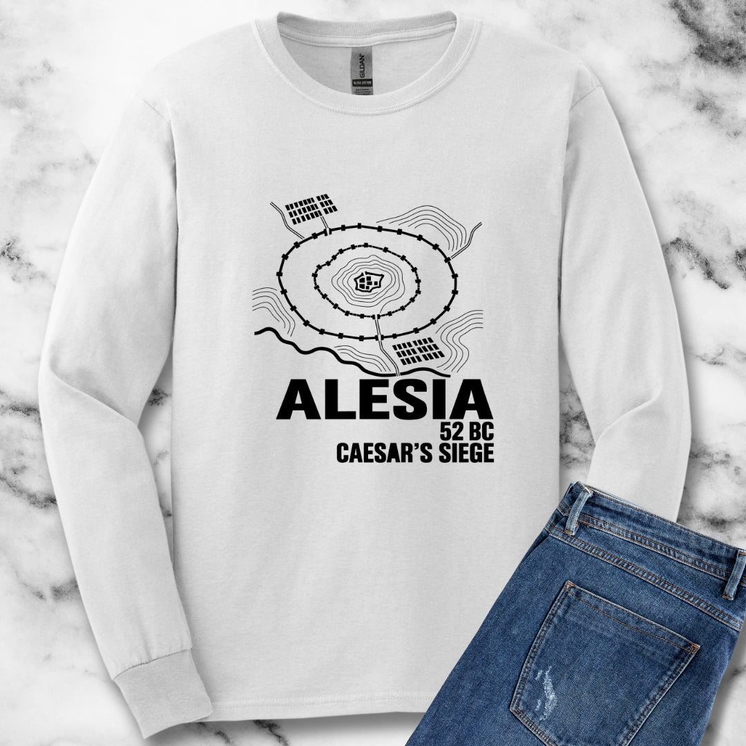 Alesia Siege Map Blueprint Unisex Long Sleeve Tee
