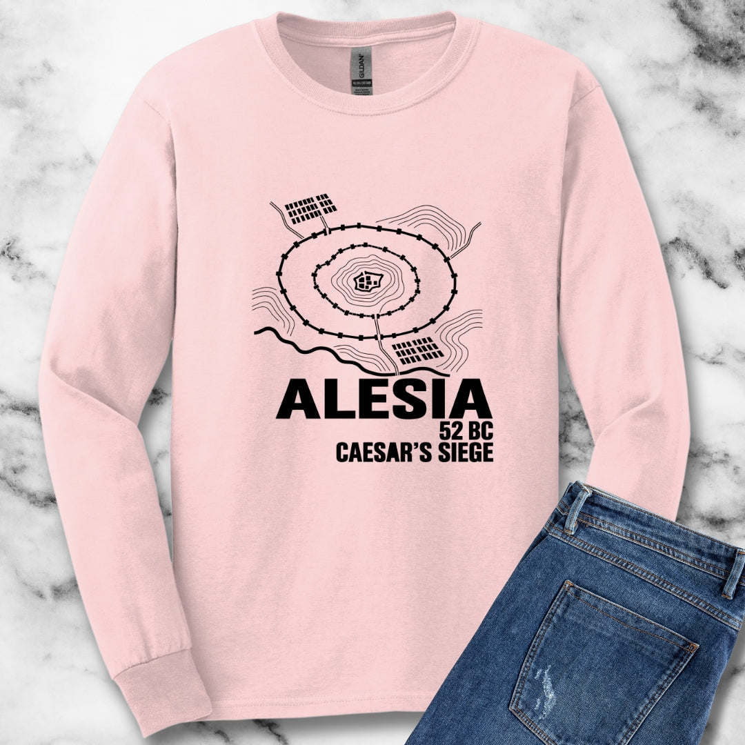 Alesia Siege Map Blueprint Unisex Long Sleeve Tee