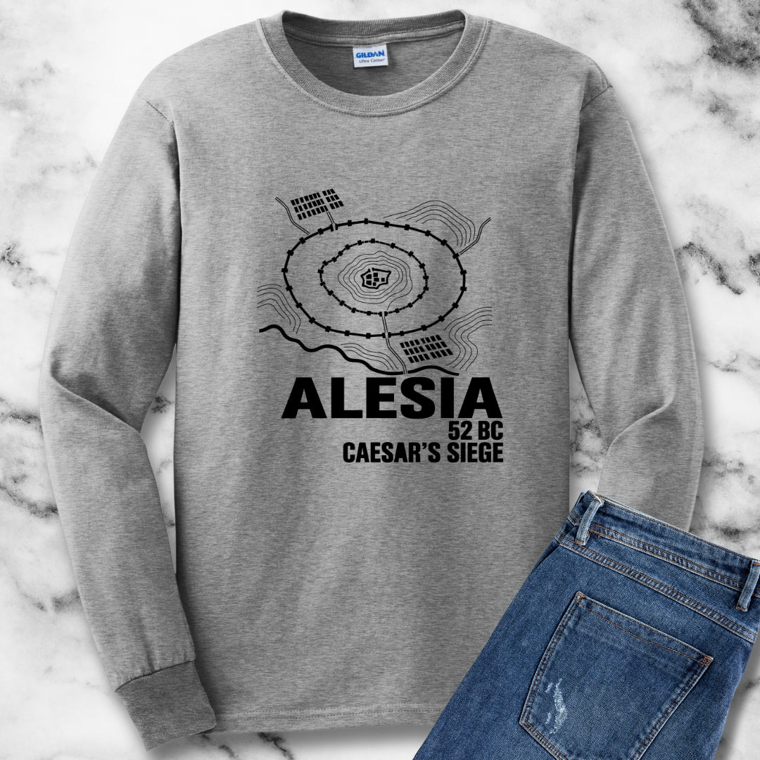 Alesia Siege Map Blueprint Unisex Long Sleeve Tee