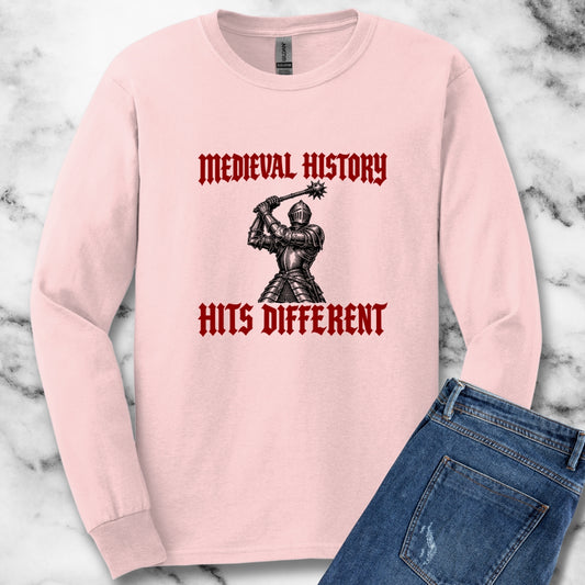 Medieval History Hits Different Knight Unisex Long Sleeve Tee