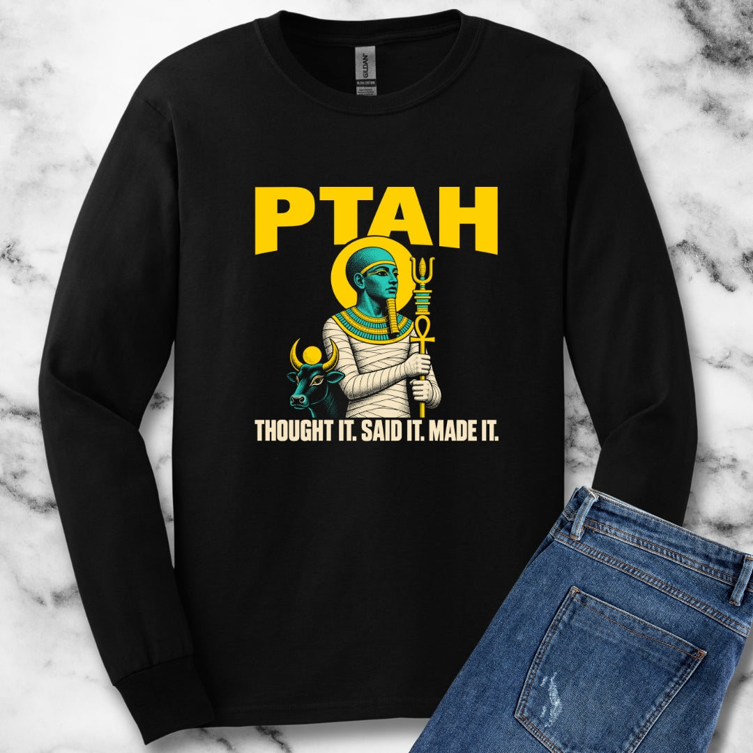 Ptah and the Apis Bull Unisex Long Sleeve Tee