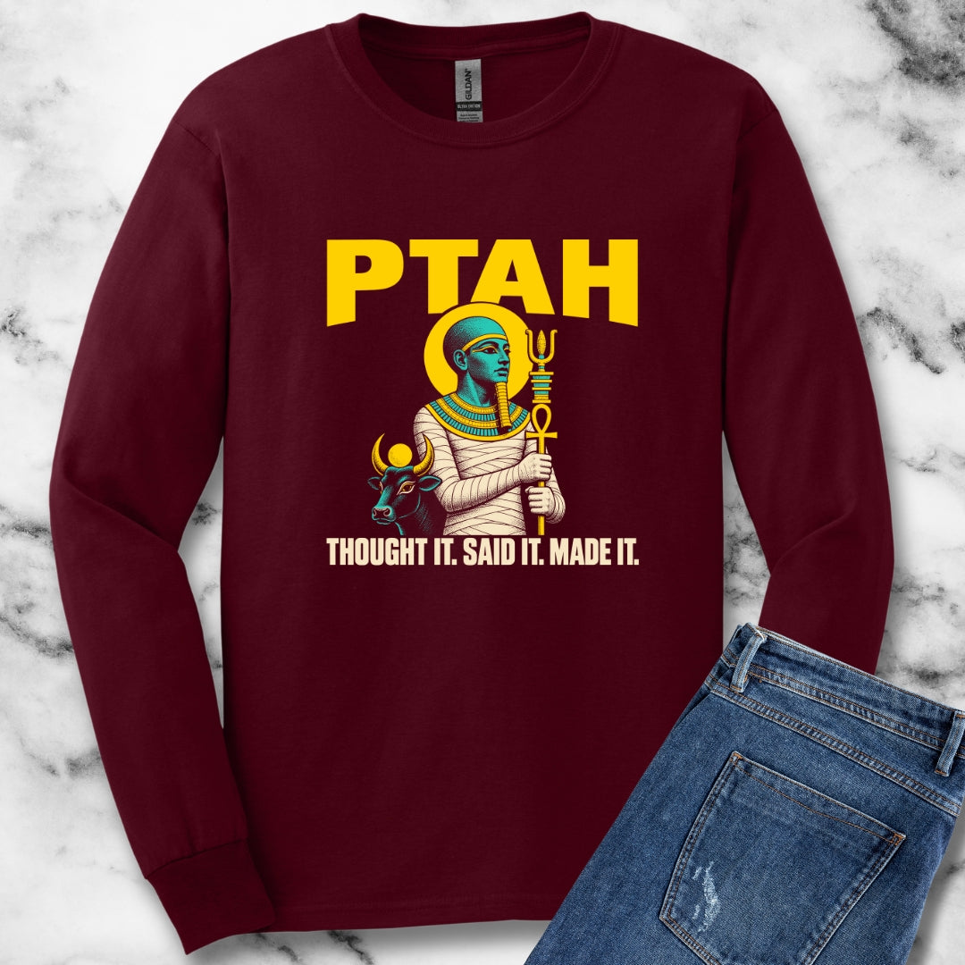 Ptah and the Apis Bull Unisex Long Sleeve Tee