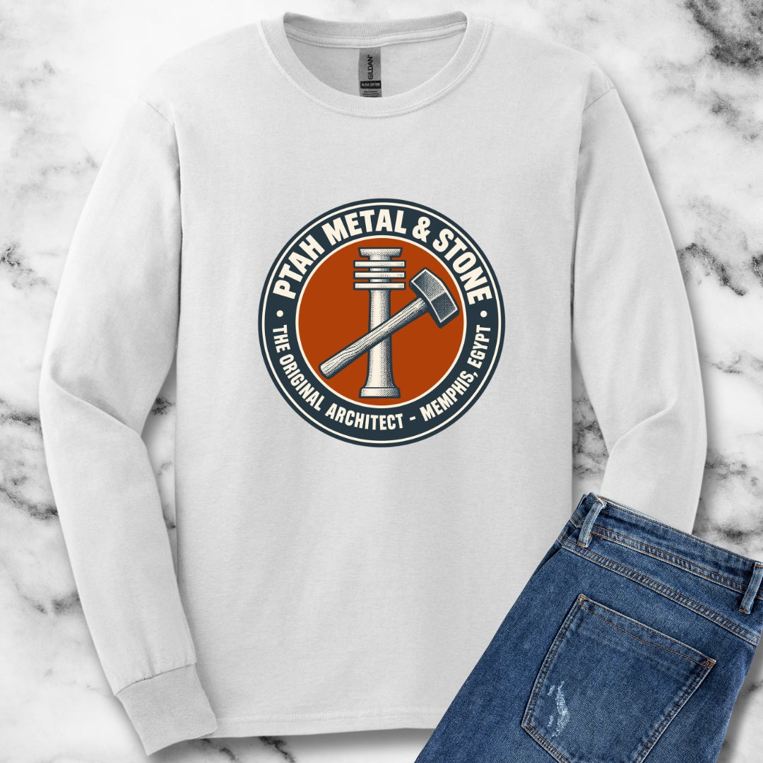 Ptah Metal & Stone Unisex Long Sleeve Tee