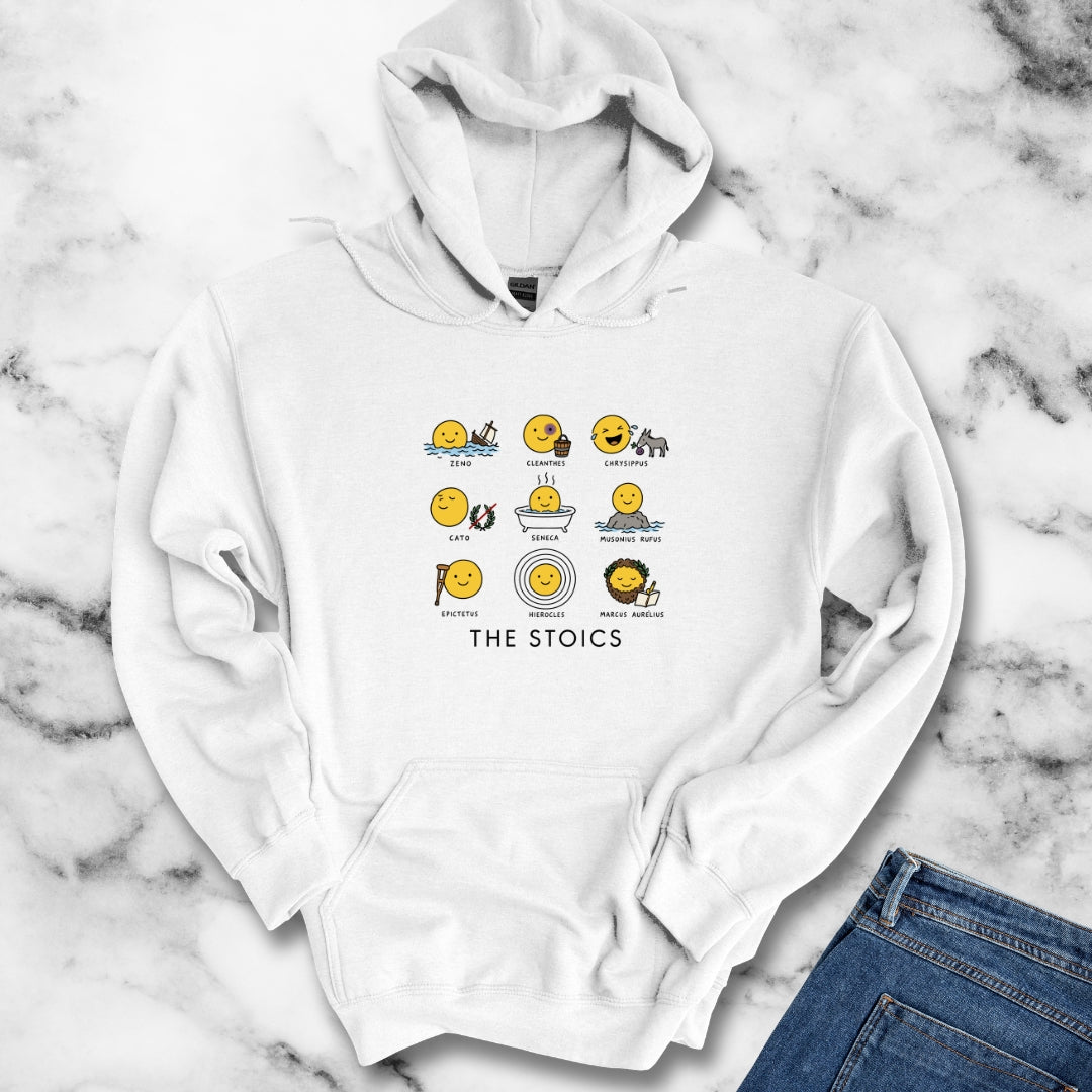 Stoic Smiley Philosophy Grid Hoodie
