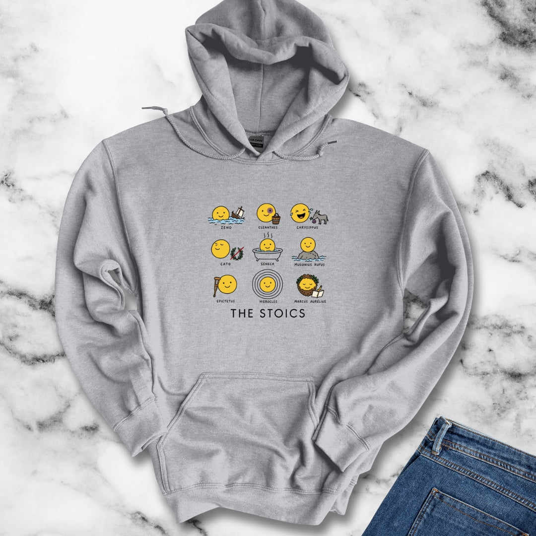 Stoic Smiley Philosophy Grid Hoodie