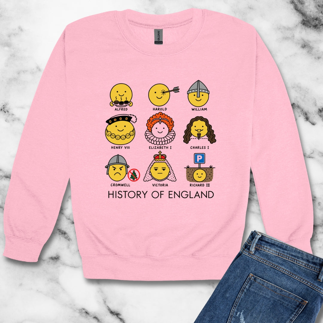 A Humorous History of England Grid Unisex Heavy Crewneck Sweatshirt