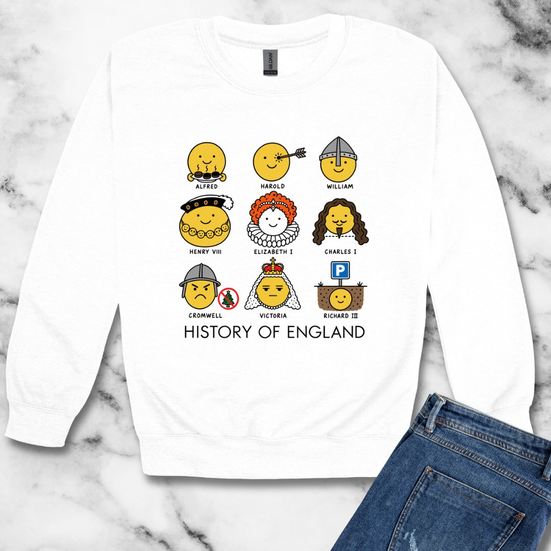 A Humorous History of England Grid Unisex Heavy Crewneck Sweatshirt