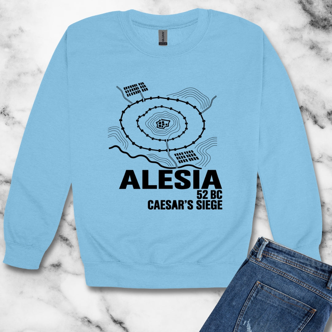 Alesia Siege Map Blueprint Unisex Heavy Crewneck Sweatshirt