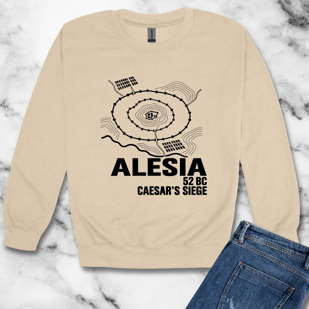 Alesia Siege Map Blueprint Unisex Heavy Crewneck Sweatshirt
